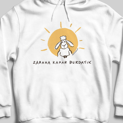 Kuzularla Dans Beyaz Kapşonlu - basmatik.com