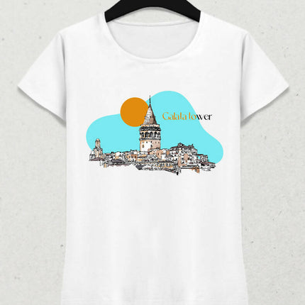 İstanbul Galata Kadın Tişört - basmatik.com