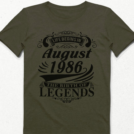 Life Begins haki doğum günü tişört - basmatik.com