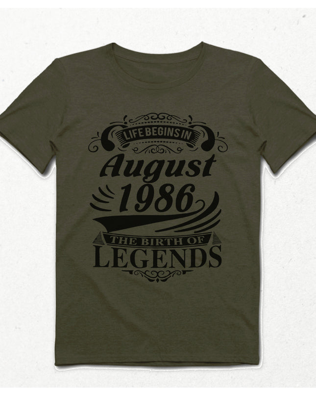 Life Begins haki doğum günü tişört - basmatik.com