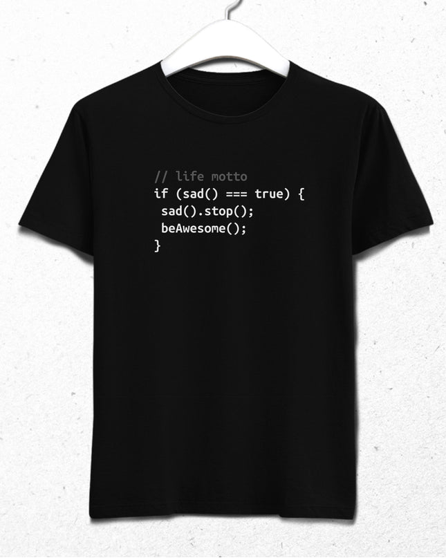 life motto cod tişört - basmatik.com