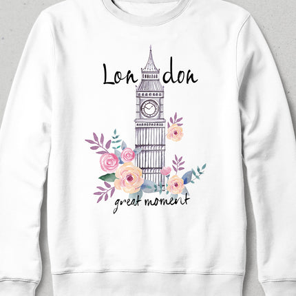 London beyaz sweatshirt - basmatik.com