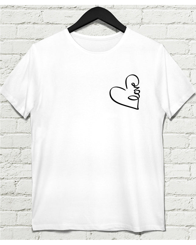 Love Beyaz Erkek tshirt - basmatik.com