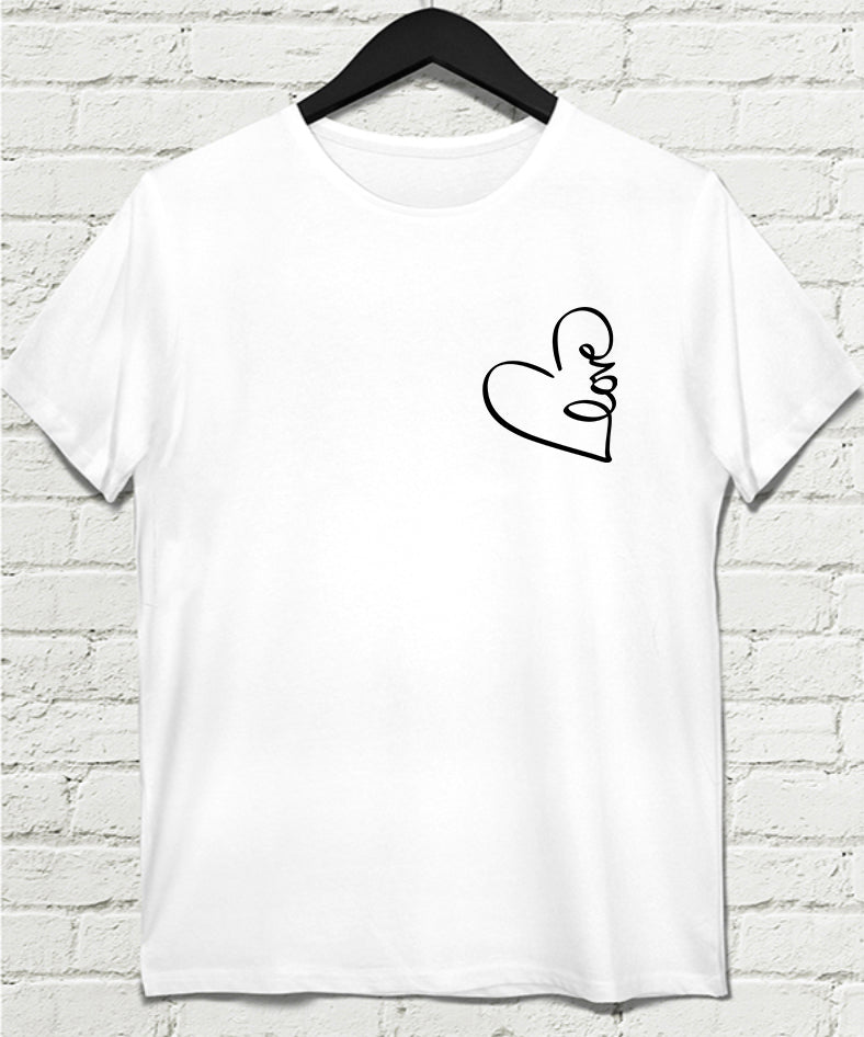 Love Beyaz Erkek tshirt - basmatik.com
