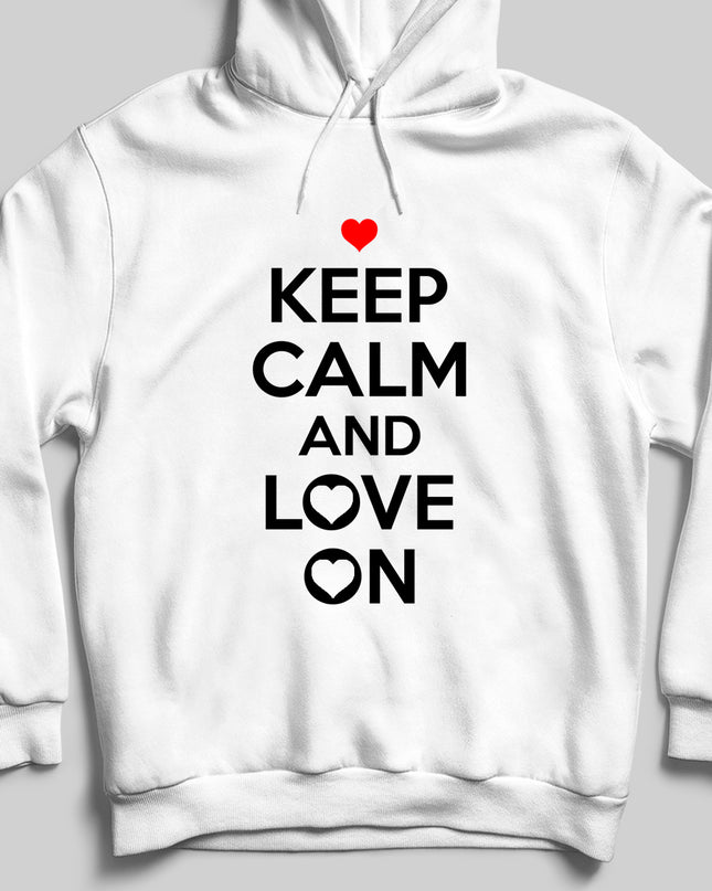 Love on beyaz kapşonlu - basmatik.com