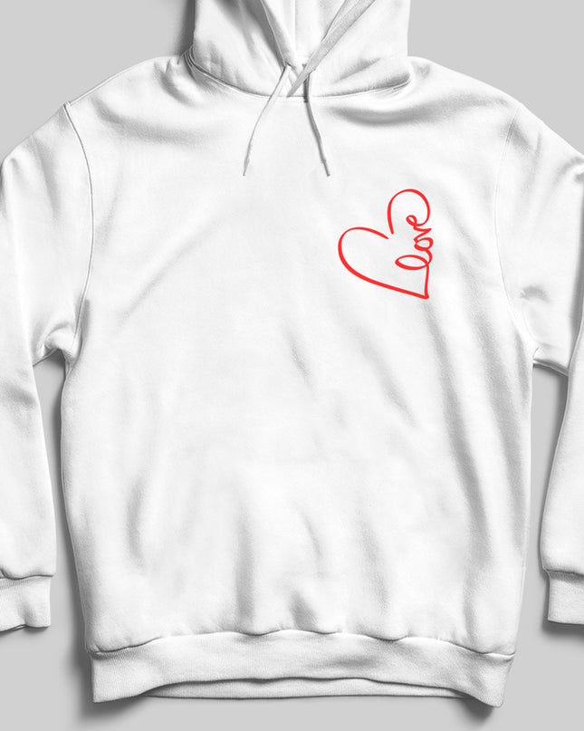 Love beyaz kapşonlu - basmatik.com