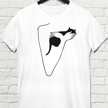 Love Cat Beyaz Tişört - basmatik.com