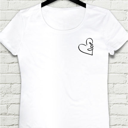 Love  Beyaz Kadın tshirt - basmatik.com