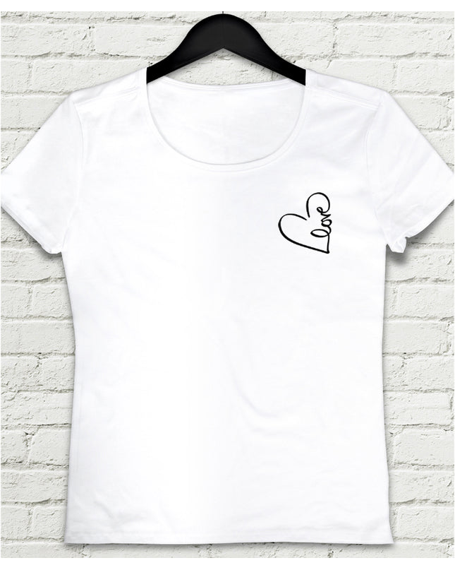Love  Beyaz Kadın tshirt - basmatik.com