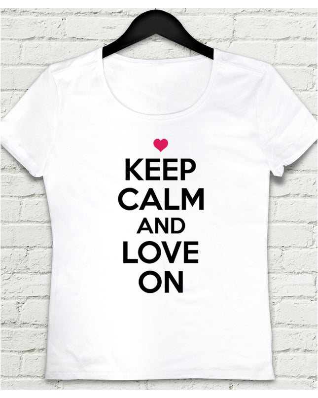 Love on Beyaz Kadın tshirt - basmatik.com