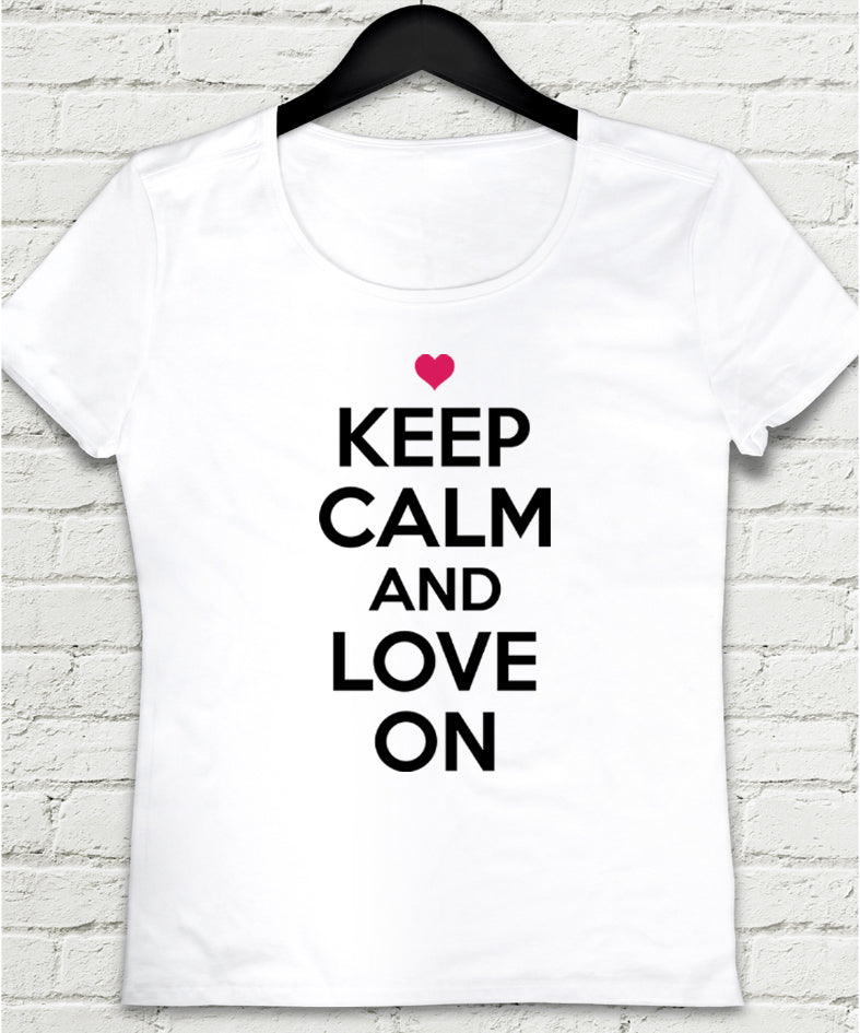 Love on Beyaz Kadın tshirt - basmatik.com