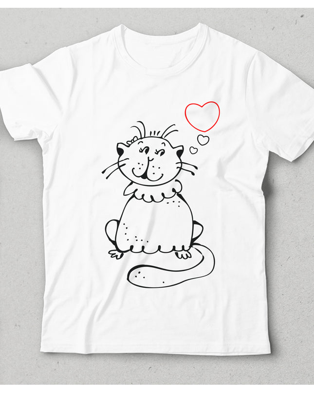 love cat çocuk tişört - basmatik.com