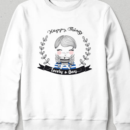 lovely day beyaz sweatshirt - basmatik.com