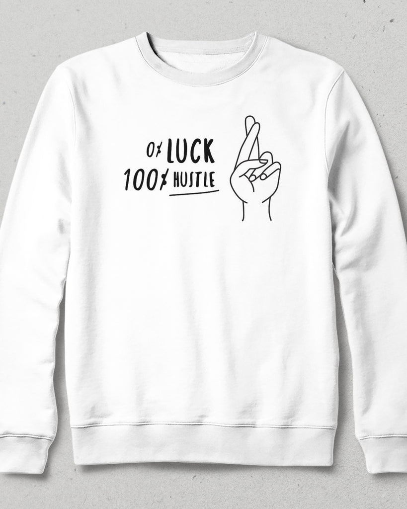 luck beyaz sweatshirt - basmatik.com