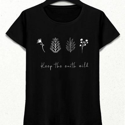 Doğasever Slogan Minimalist Tişört