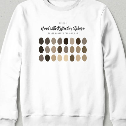 Escher, Hand With Reflecting Sphere Renk Paletli Sweatshirt - basmatik.com