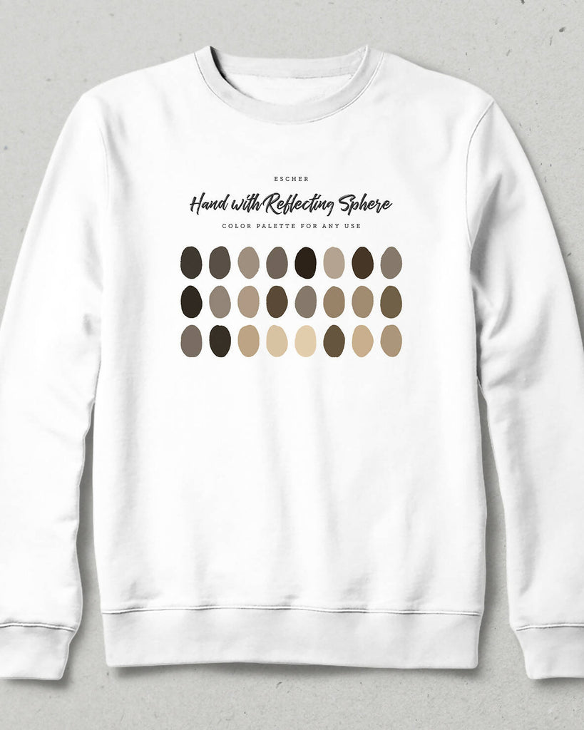 Escher, Hand With Reflecting Sphere Color Palette Sweatshirt