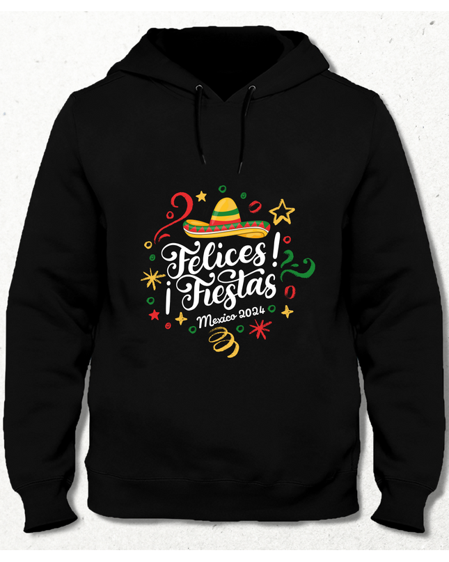 Felices Fiestas Mexico Siyah Sweatshirt