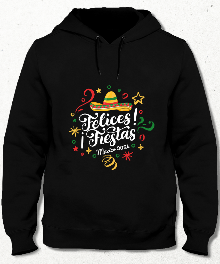 Felices Fiestas Mexico Black Sweatshirt