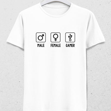 Male female gamer tişört - basmatik.com