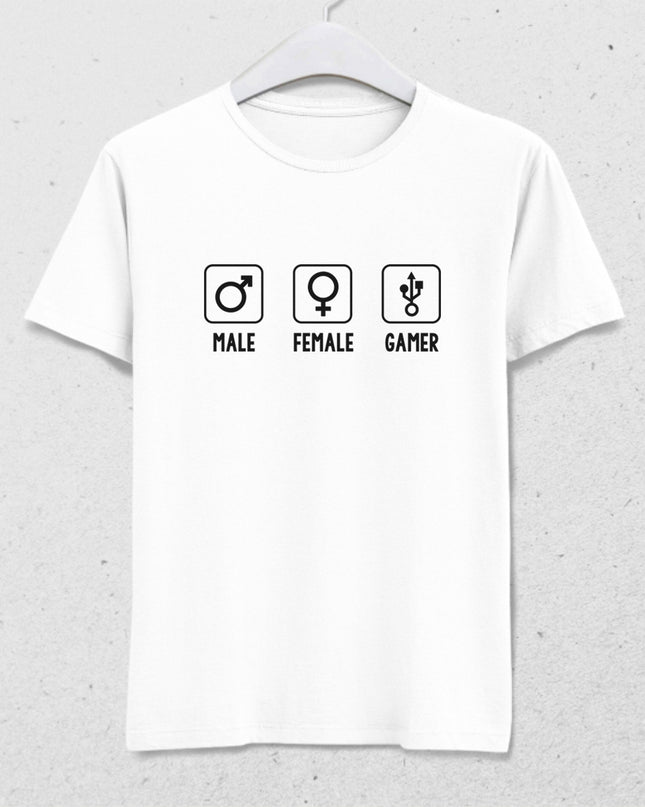 Male female gamer tişört - basmatik.com