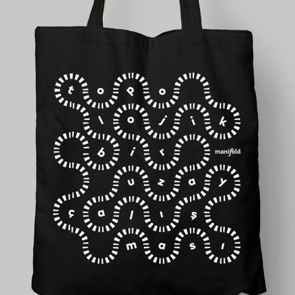 Manifold Tırtıl siyah bez çanta - basmatik.com