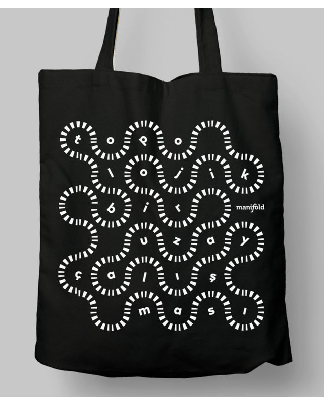 Manifold Tırtıl siyah bez çanta - basmatik.com