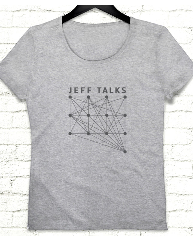 Jeff Talks kadın gri tişört - basmatik.com