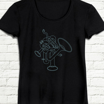 Manifold kadın siyah tişört - basmatik.com