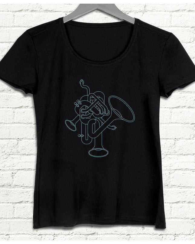 Manifold kadın siyah tişört - basmatik.com