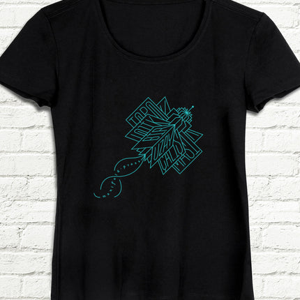 Manifold Roket kadın siyah tişört - basmatik.com