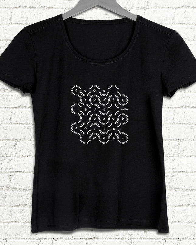 Manifold Tırtıl kadın siyah tişört - basmatik.com