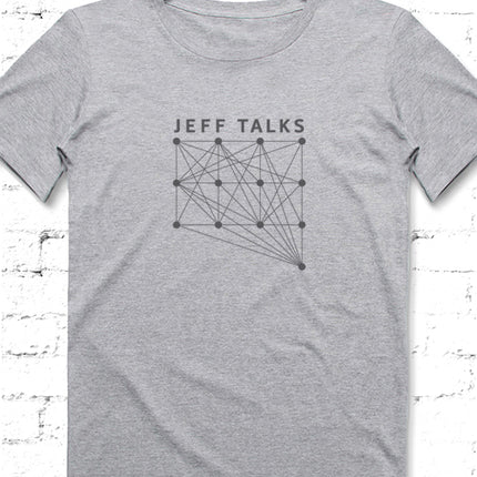 Jeff Talks gri erkek tişört - basmatik.com