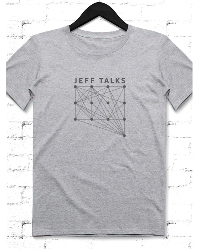 Jeff Talks gri erkek tişört - basmatik.com