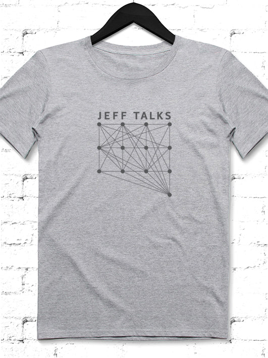 Jeff Talks gri erkek tişört - basmatik.com