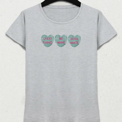 Valentine's IV, Kalpli Slogan Kadın Tişört