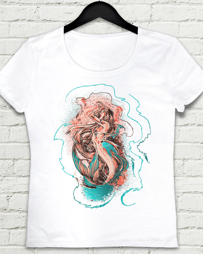 Mermaid Beyaz Tişört - basmatik.com