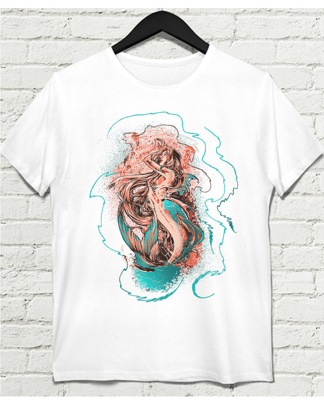 Mermaid Beyaz Tişört - basmatik.com