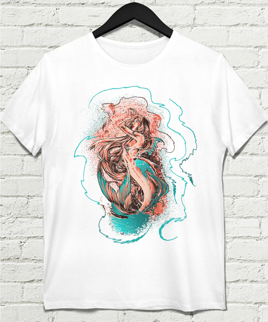 Mermaid Beyaz Tişört - basmatik.com