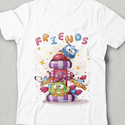 Friends Bisiklet yaka Kısa Kollu Tişört