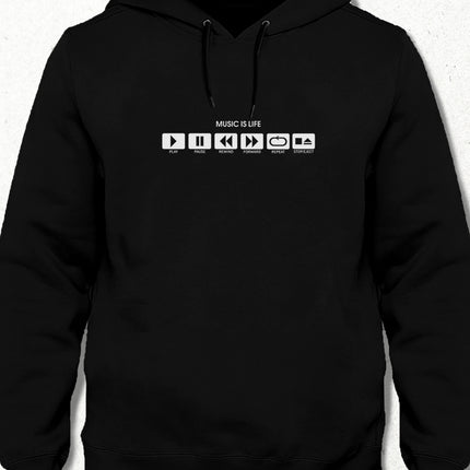 music is life kapşonlu - basmatik.com