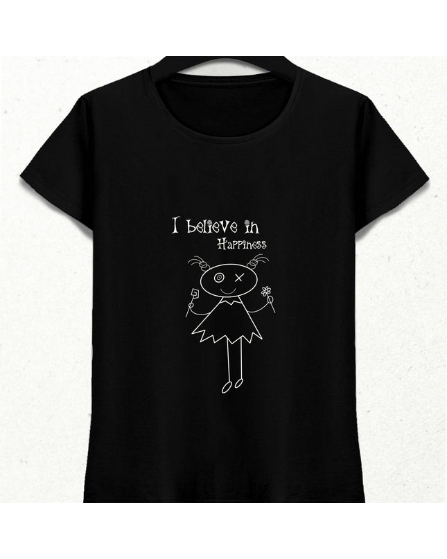 Mutluluğa İnanıyorum Fantastik Slogan Tişört