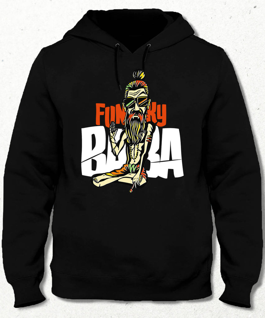 Funky Baba Kapüşonlu Siyah Sweatshirt