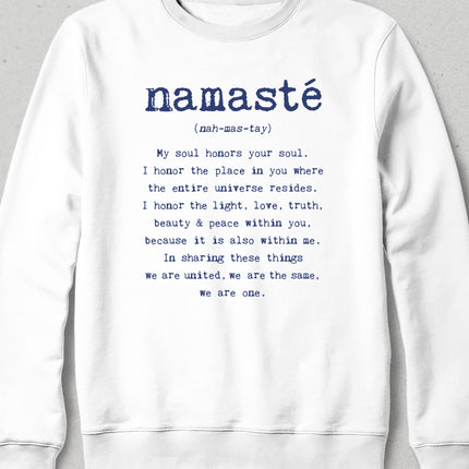namaste beyaz sweatshirt - basmatik.com