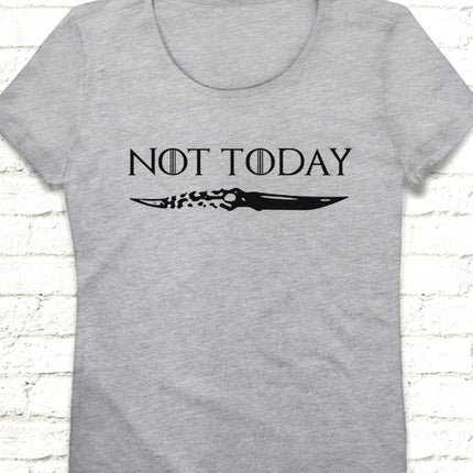 Not today gri kadın tişört - basmatik.com