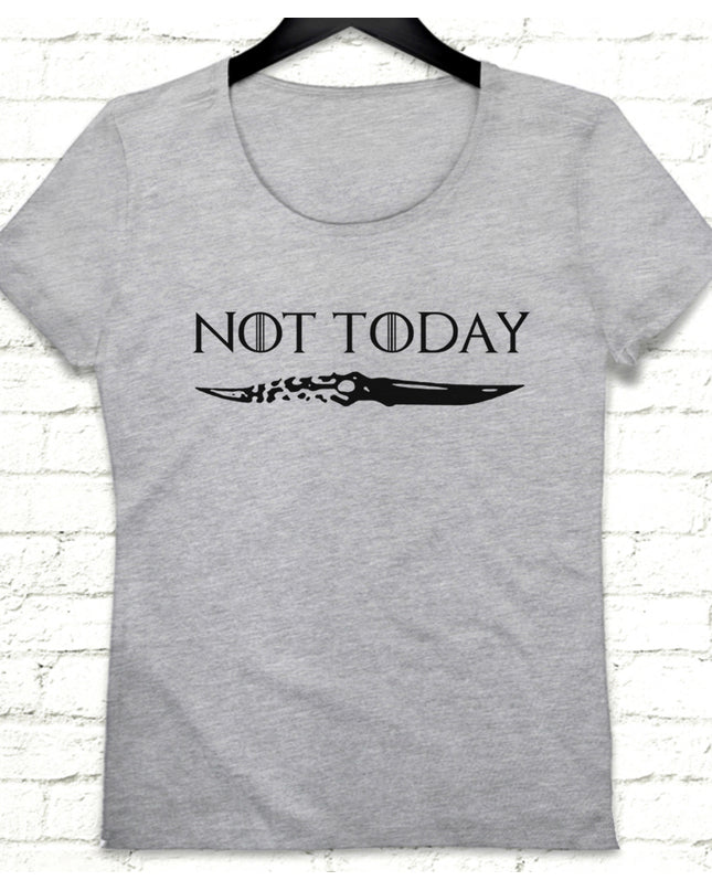 Not today gri kadın tişört - basmatik.com