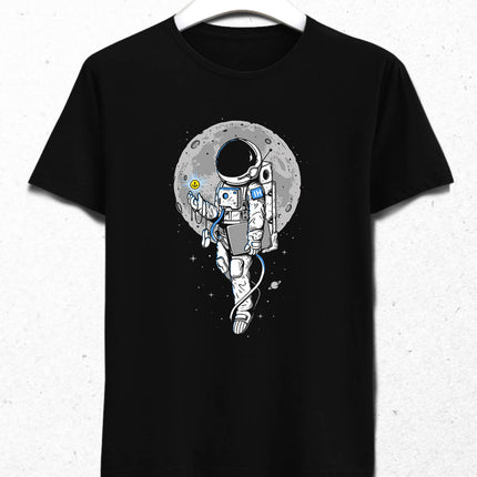 Astronot Erkek Siyah Tişört