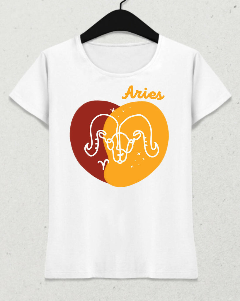 Koç Burcu - Aries Minimalist Renkli Tasarım Kadın T-Shirt