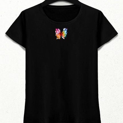 Renkli Kelebek T-shirt 6 - basmatik.com