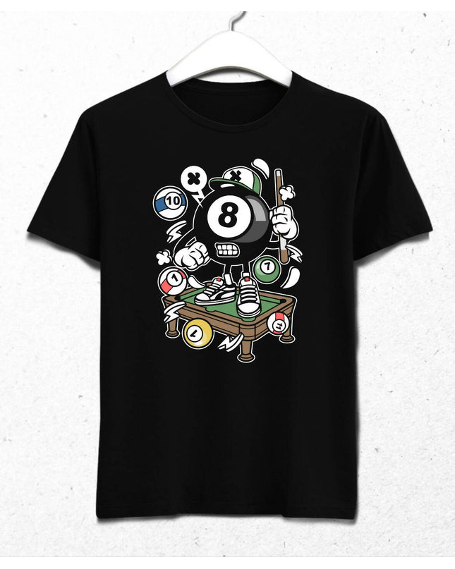 Bilardo Oynayan Sekiz Topu T-shirt - basmatik.com